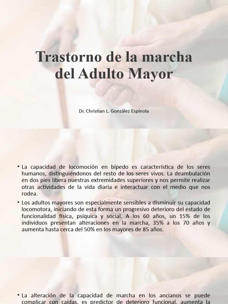 Trastornos de la marcha en adultos mayores | PDF | Enfermedad de ...