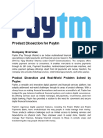 Product Dissection For Paytm