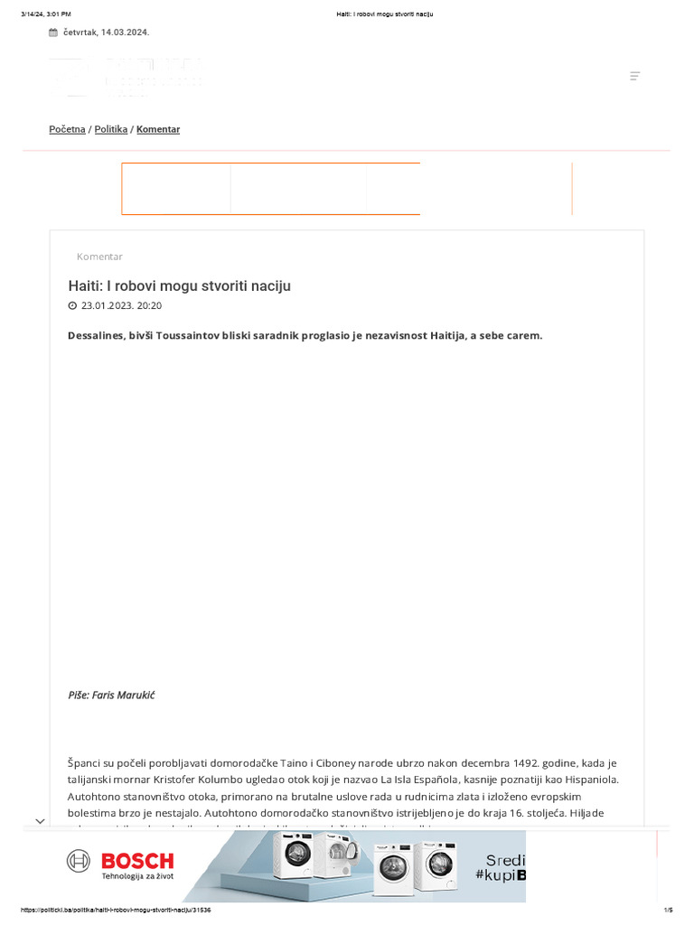 Haiti - I Robovi Mogu Stvoriti Naciju | PDF