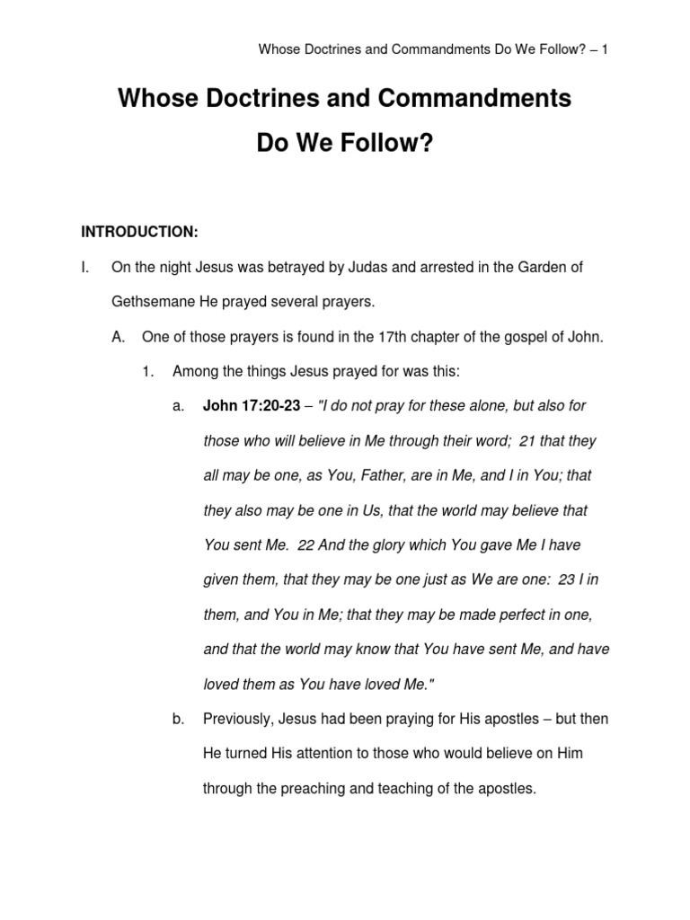 Whose Doctrines and Commandments Do We Follow | PDF | Jesus | New Testament