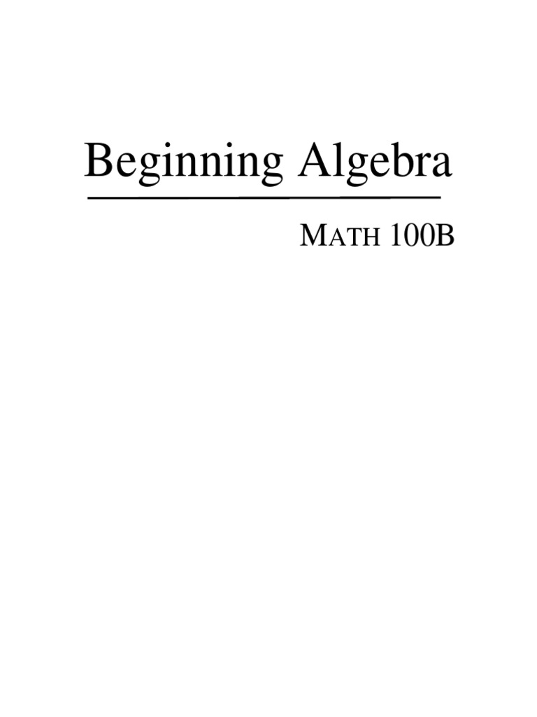Beginning Algebra Study Guide | PDF | Polynomial | Factorization