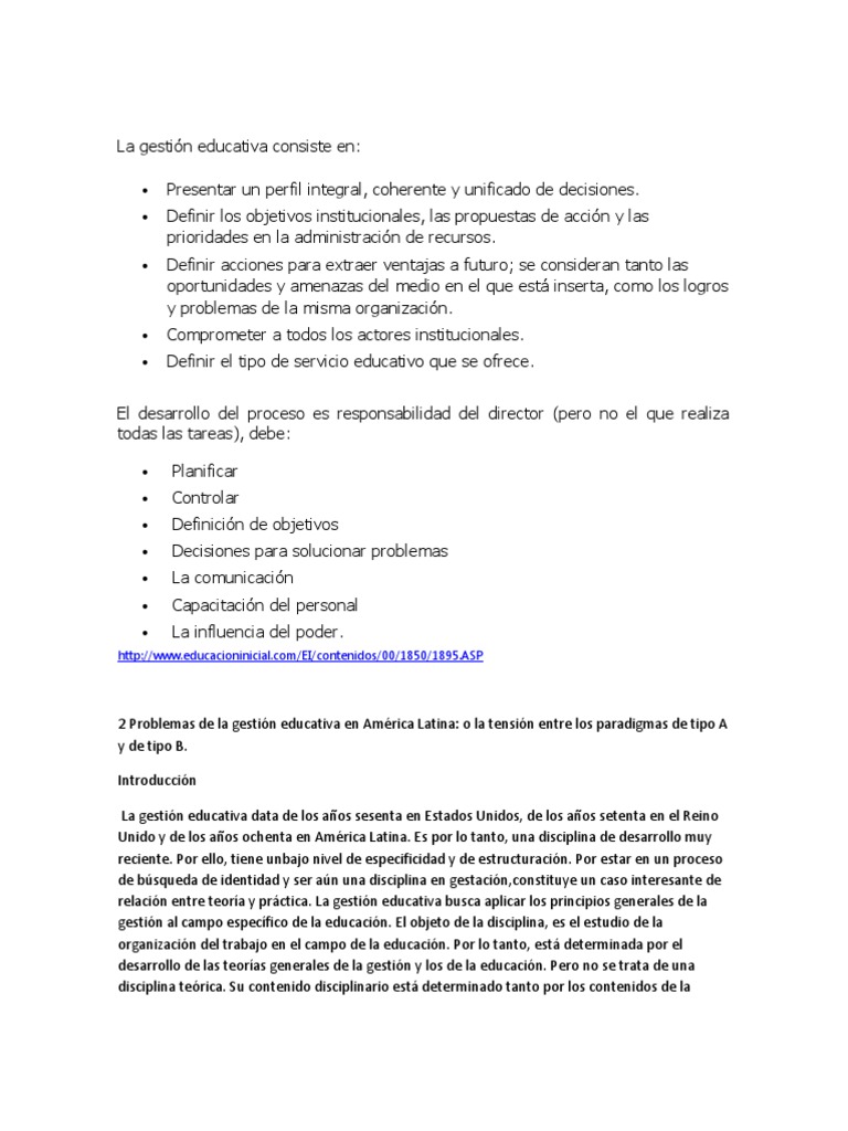Problemas en la Gestión Educativa | PDF | Toma de decisiones | Teoría