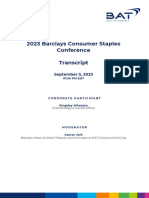 2023 Barclays Consumer Staples Conference Transcript
