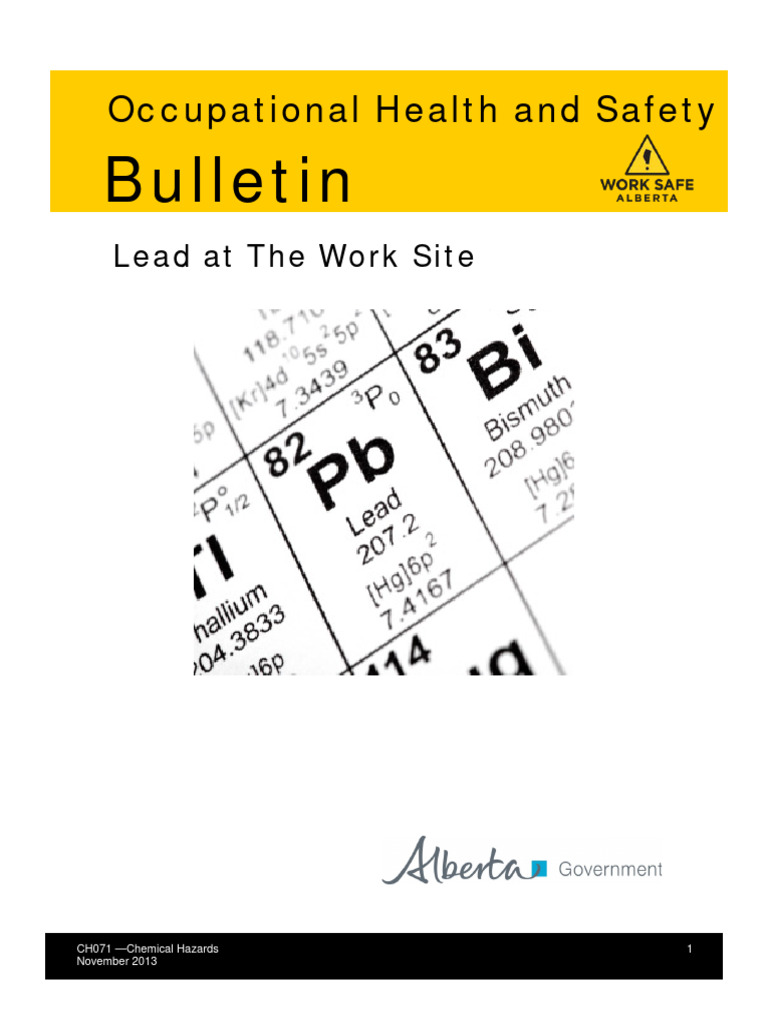 Ohs Bulletin ch071 PDF Personal Protective Equipment Lead