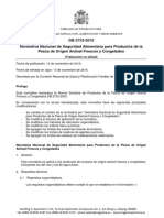 GB 2733-2015 Normativa Nacional de Seguridad Alimentaria para Productos de La Pesca de Origen Animal Frescos y Congelados