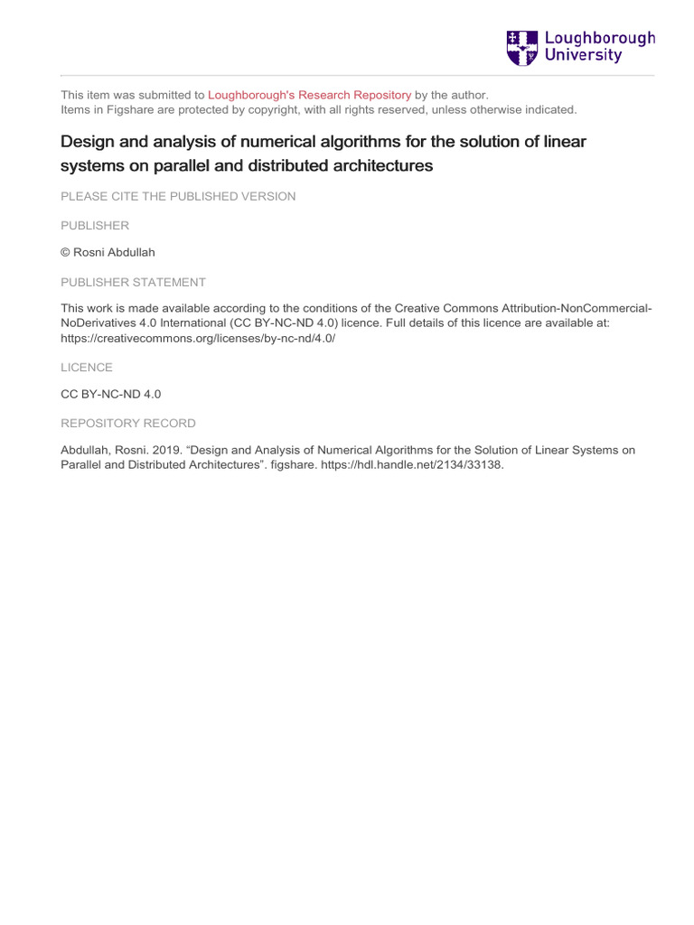 Thesis 1997 Abdullah Pdf Matrix Mathematics System Of Linear