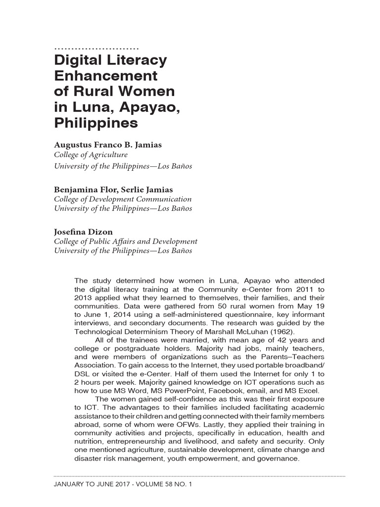 Empowering Rural Women through Digital Literacy | PDF | Internet Access ...