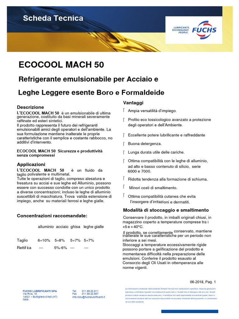 Ecocool MACH 50 | PDF