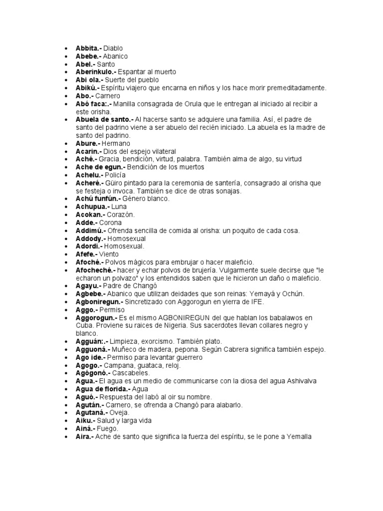 diccionario_santeria Santería Religión y creencia