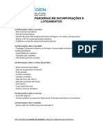 Checklist - Parcerias em Incorporações E Loteamentos: 1) Informações Sobre o Parceiro