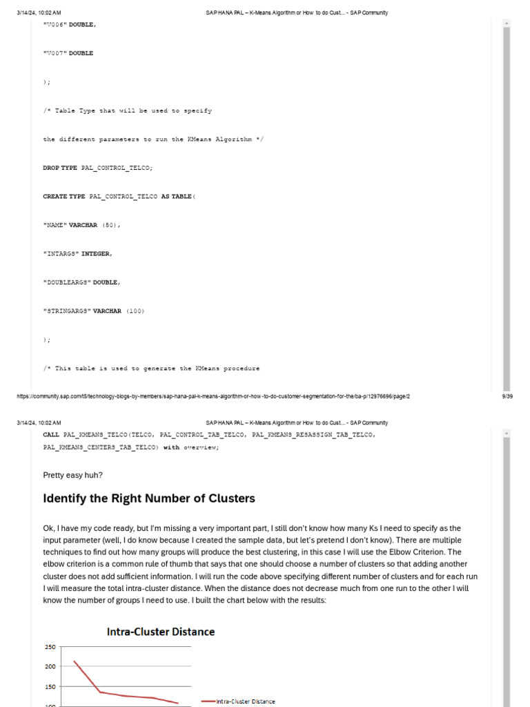 Sap hana pal k means algorithm or how to do cust sap community