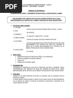 TDR - Elaboración de Perfil y Expediente Técnico