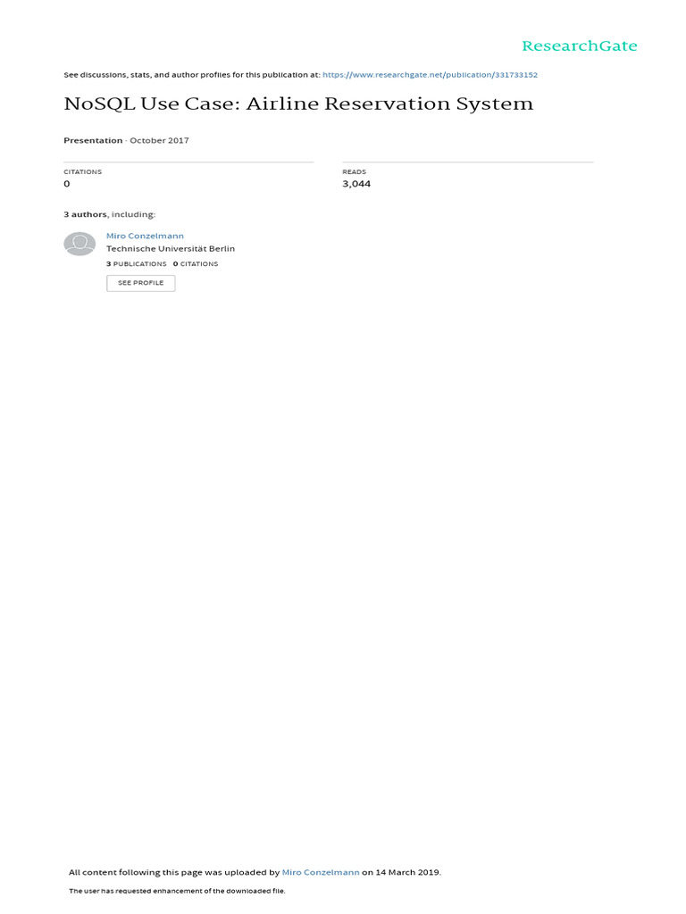 NoSQL Airline Reservation System Guide | PDF | Software | Distributed ...