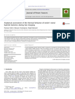 Analytical Assessment of The Thermal Behavior of Nickelemetal Hydride Batteries During Fast Charging