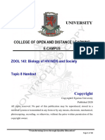 ZOOL 143 Topic 8 Management of HIV and AIDS Infections