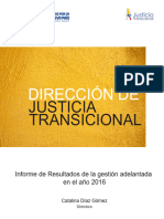 Informe de Rendición de Cuentas Justicia Transicional 2017
