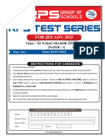 XI N.M. Major Test - 5 Key & Sol. PAPER - 1 (04-03-2024)