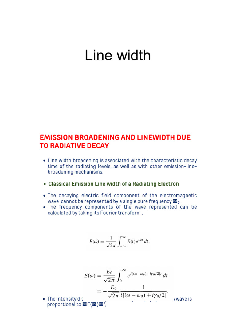 Emission Line Width and Broadening | PDF | Spectral Line | Radioactive ...