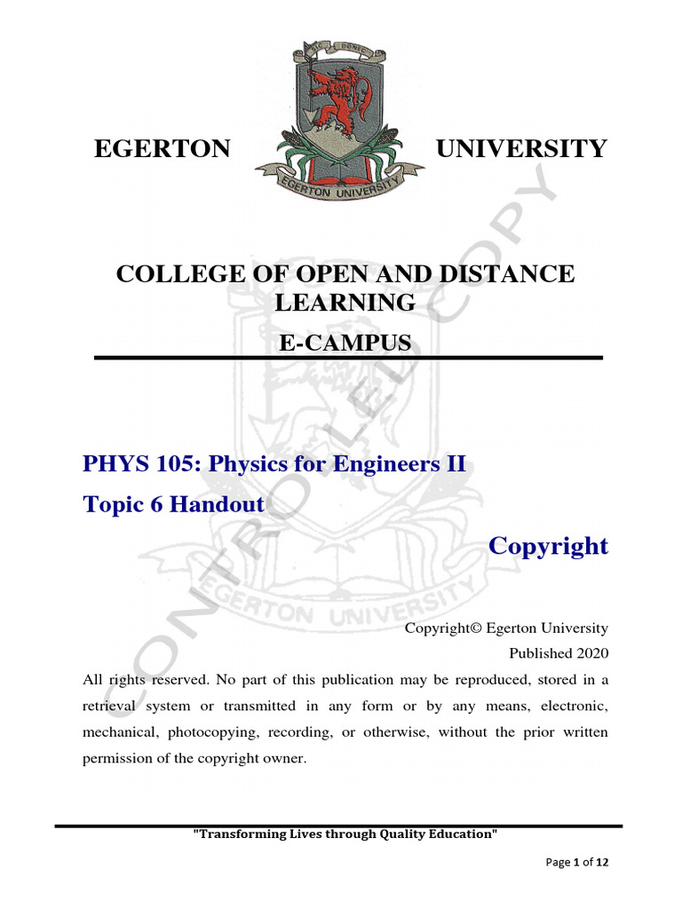 Topic 6 Handout Pdf Photoelectric Effect Uncertainty Principle