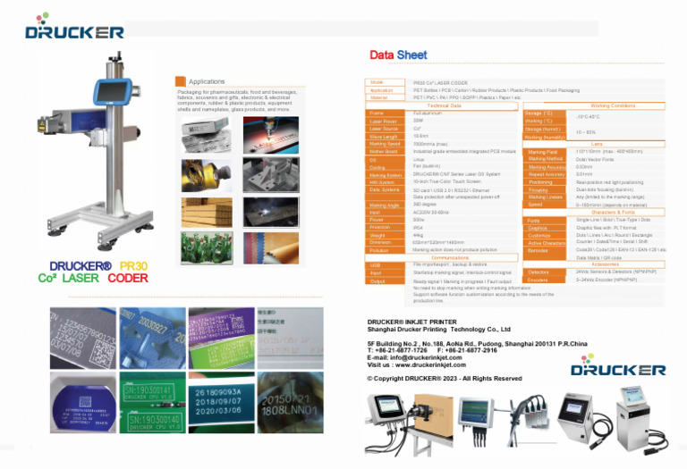 Drucker Laser PR30 CO2 Laser (NEW) | PDF