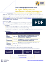 Destination 5 Space Cluster 4 Digital Industry and Space 2024