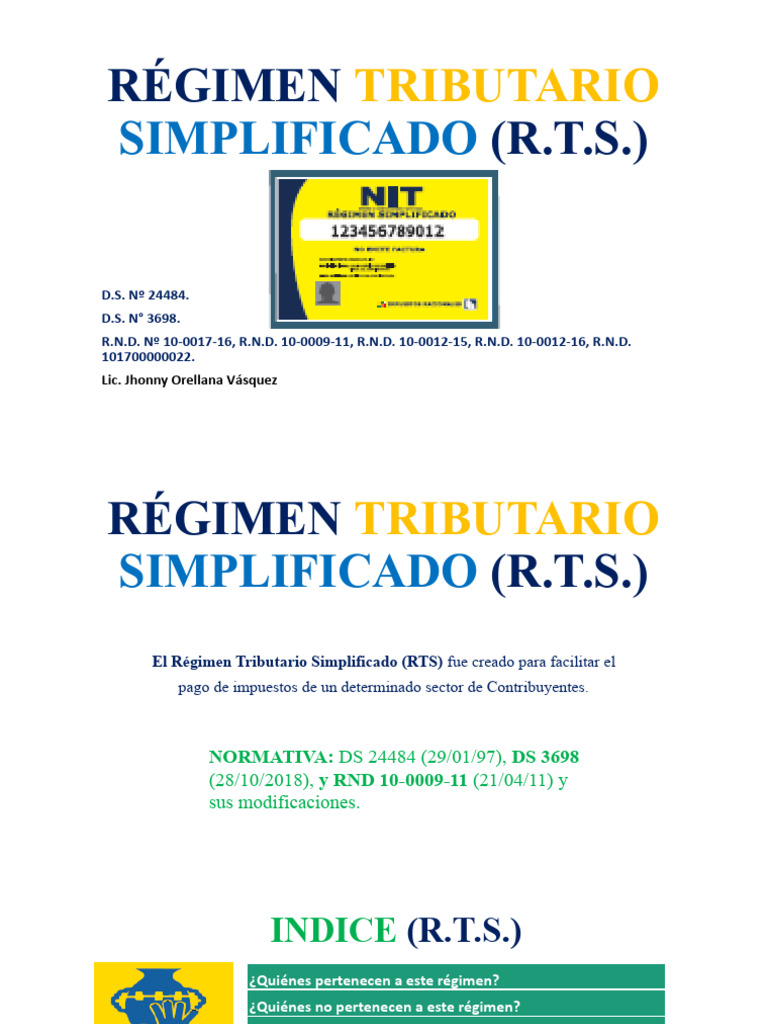 Régimen Tributario Simplificado RTS | PDF | Economias | Dinero