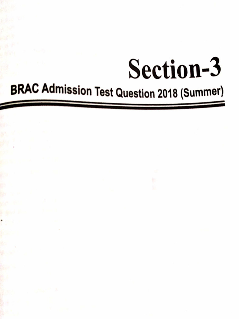 Brac admission test question bank pdf