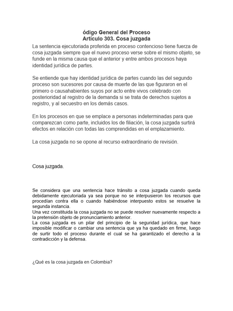 Cosa Juzgada | PDF | Res Judicata | Sentencia (ley)