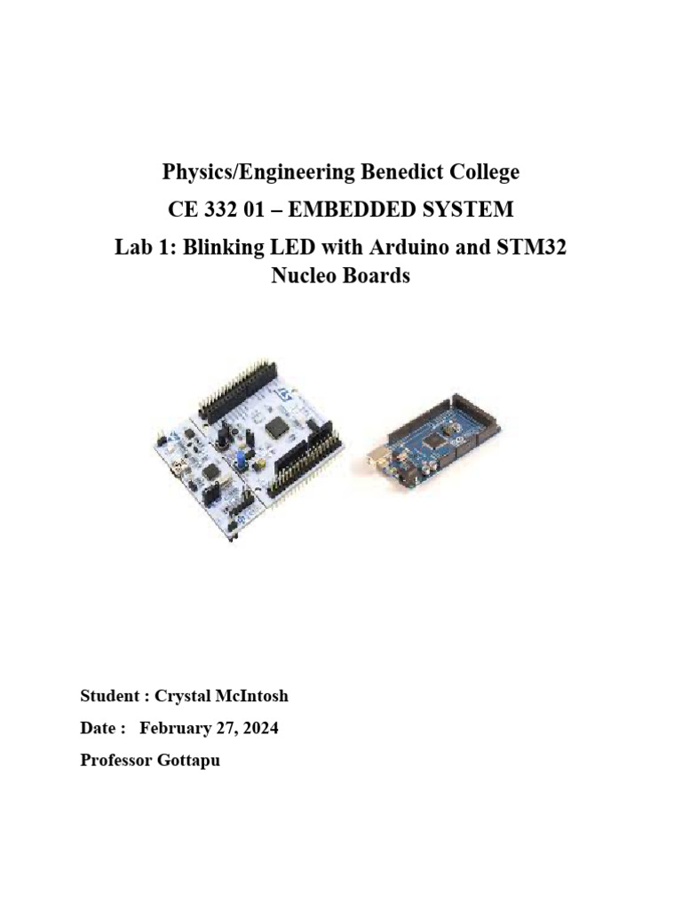 Blinking Led Lab 1 | PDF | Arduino | Computer Programming