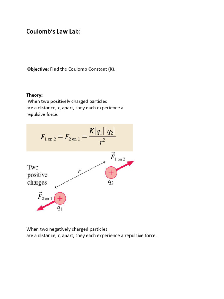 Finding Coulomb Constant K in Lab | PDF | Science & Mathematics
