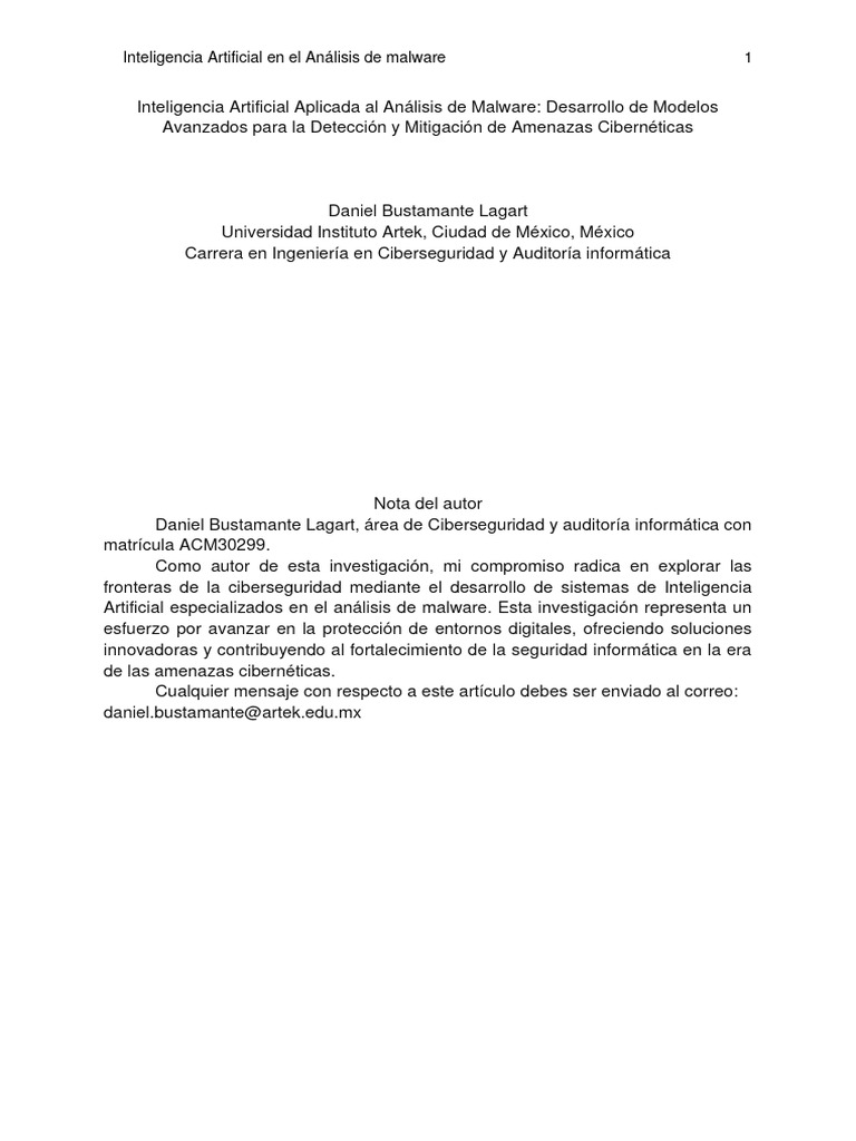 IA en Análisis de Malware: Nuevas Soluciones | PDF | Inteligencia ...