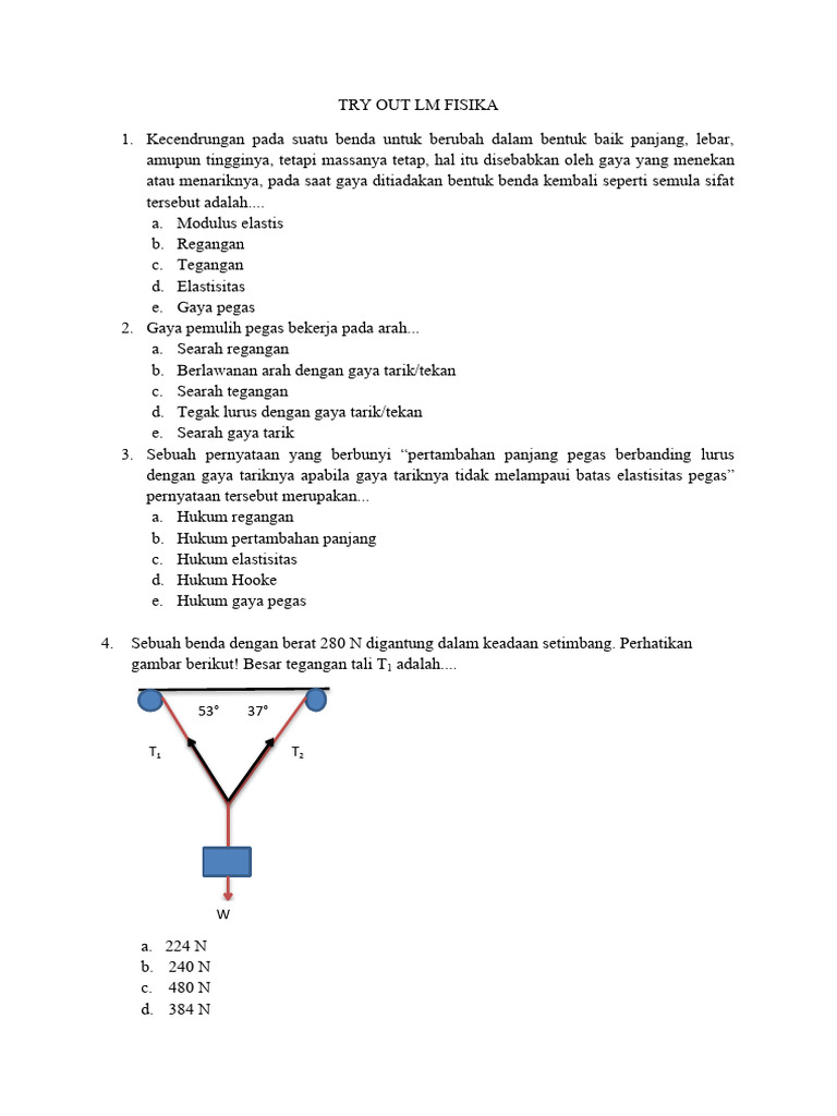 Soal Fisika: Elastisitas, Gaya, dan Tekanan | PDF | Sains & Matematika