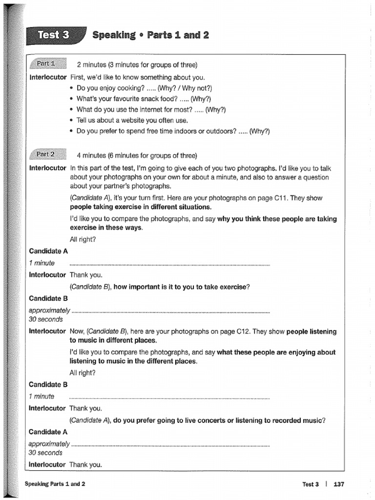 Test 3 Speaking | PDF