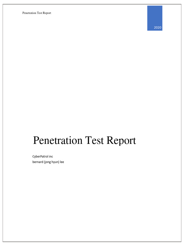 CyberPatrol Inc Penetration Test Report | PDF | Security | Computer ...