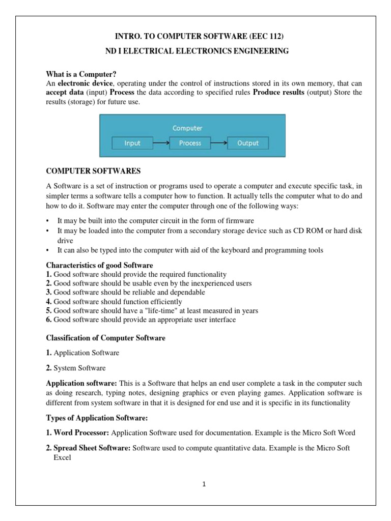 EEC 112 Into To Computer Sofware | Download Free PDF | Software ...