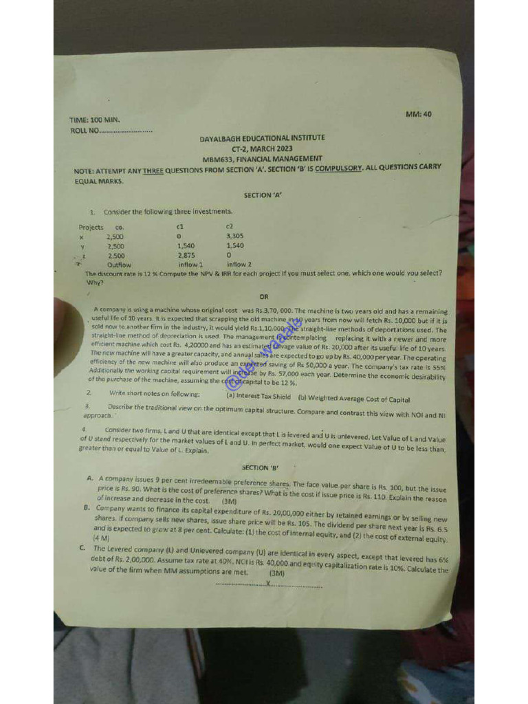 MBA End Module Papers MBM 631.632 633 | PDF