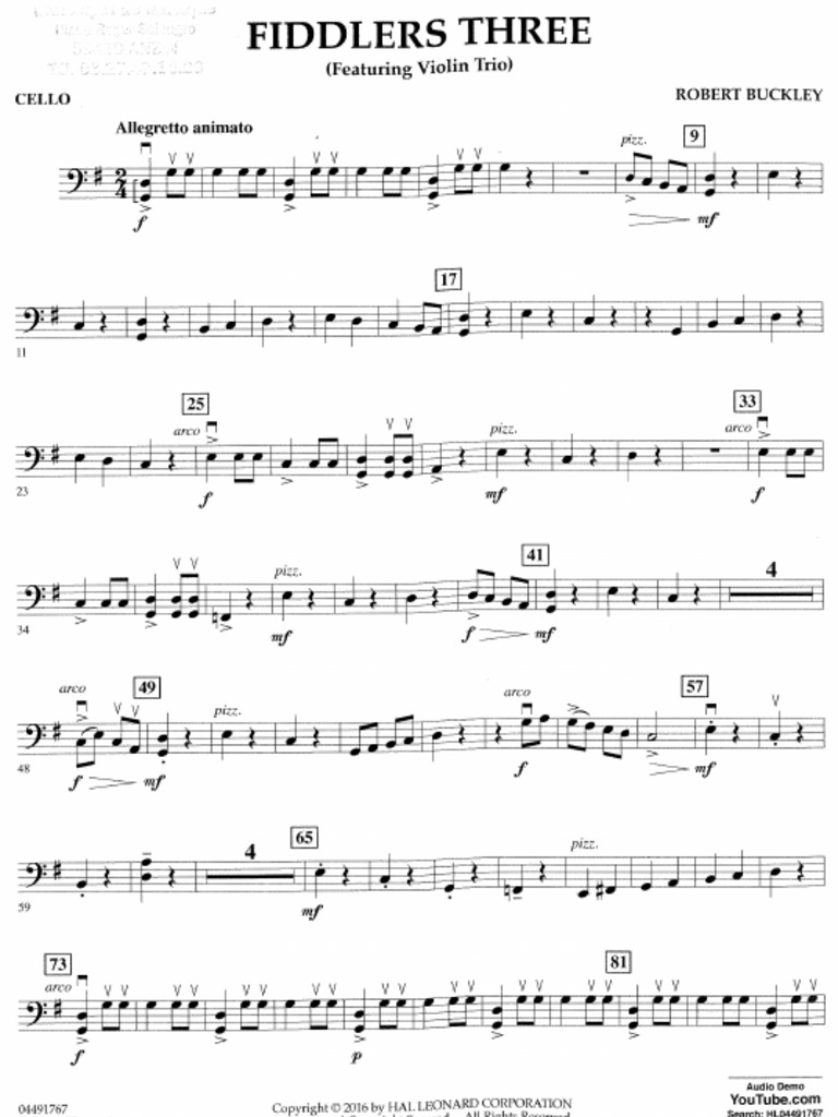 Fiddler'sthree Cello1 | PDF