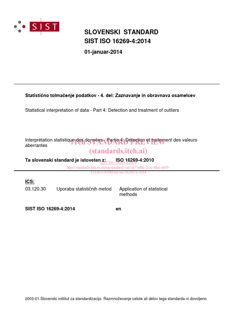 Sist Iso 16269 4 2014 | PDF | Robust Statistics | Quartile