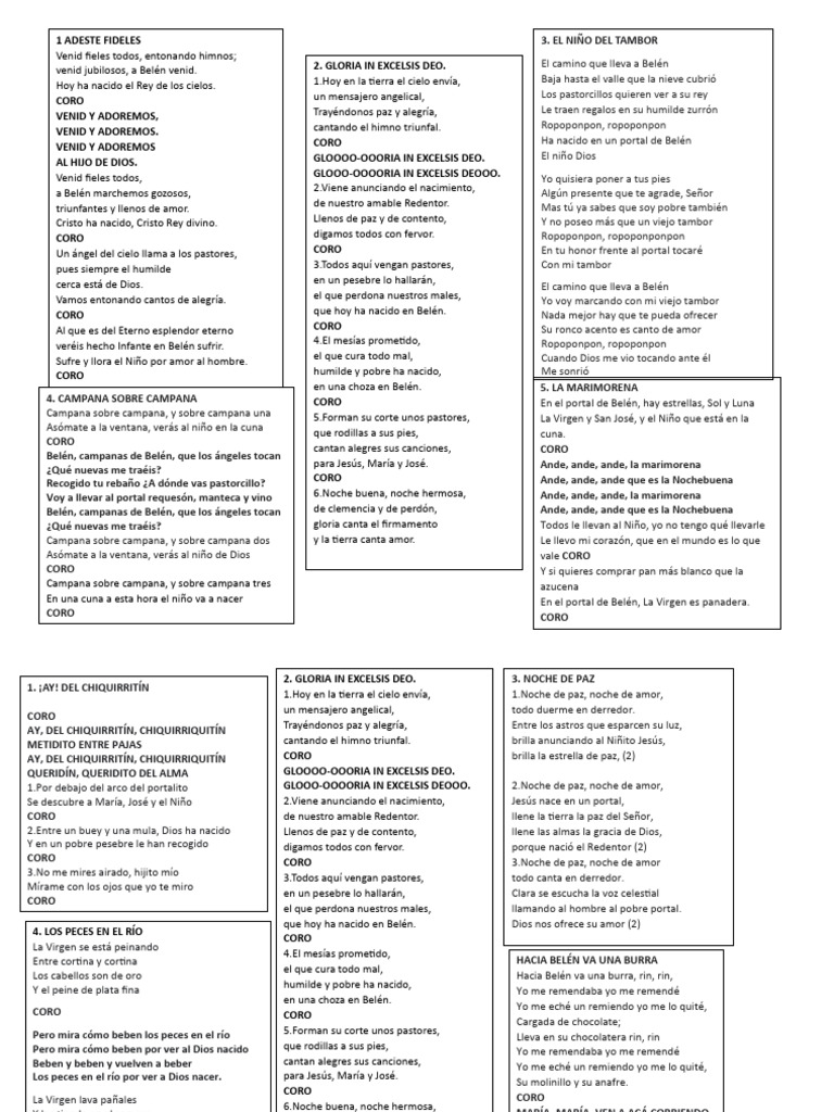 Villancicos Tradicionales de Navidad | PDF | María, madre de Jesús ...
