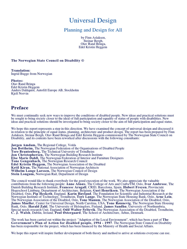 Universal Design - Planning and Design For All | PDF | Accessibility