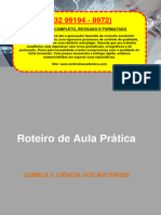 Resolução - (032 99194 - 8972) - Roteiro de Aula Prática – Química e Ciência Dos Materiais