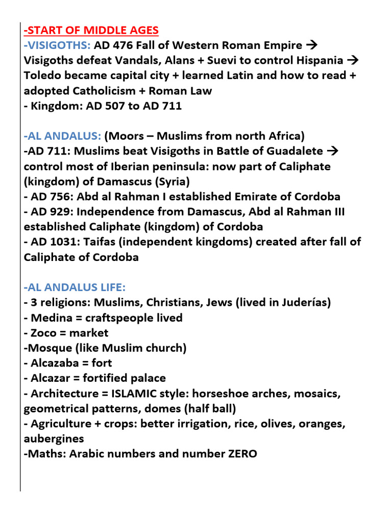 Start of Middle Ages | PDF