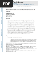 Duckworth, 2014 - Self-Control and Grit - Related but separable determinants of success