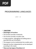 Programming Languages Unit - III