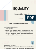 Equality by Maya Angelou
