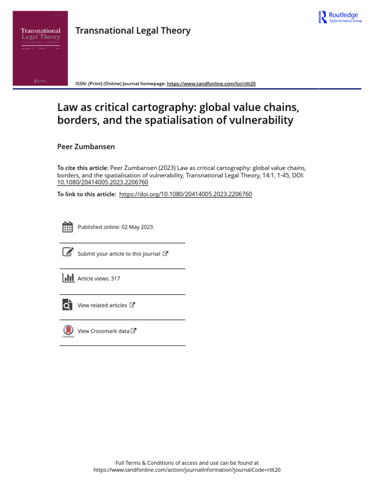 Law As Critical Cartography Global Value Chains Borders And The