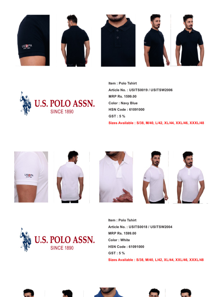 Polo T-Shirt Catalogue with HSN Code | PDF