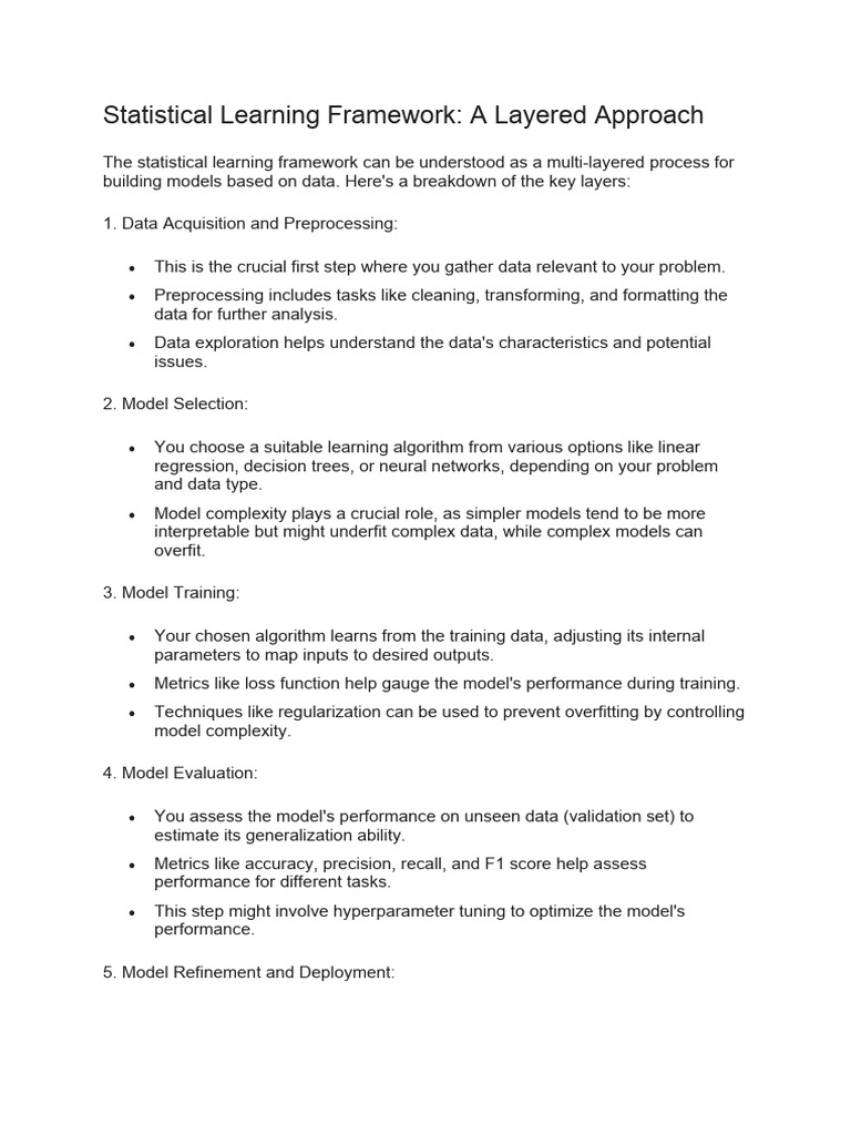 Statistical learning framework 2 pdf machine learning