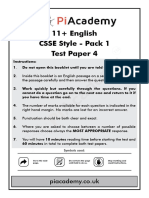 11+ Exam - English CSSE Sample Paper