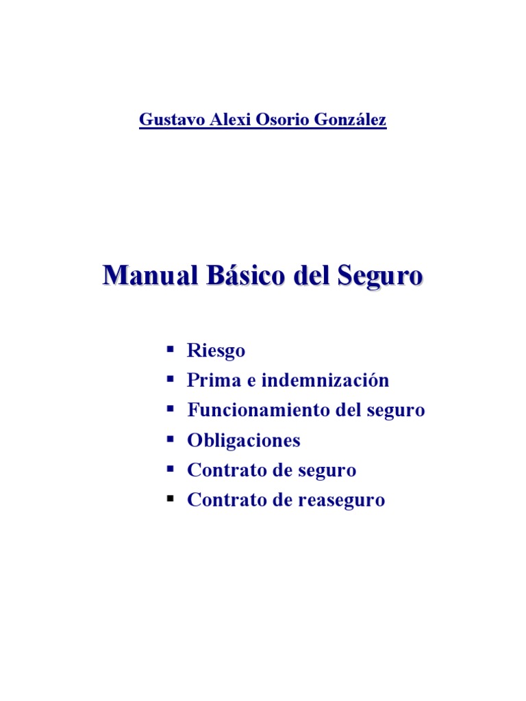 Manual Basico Del Seguro | PDF | Póliza de seguros | Seguro